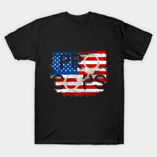 Back the Blue Police Supporter Officer Flag T-Shirt